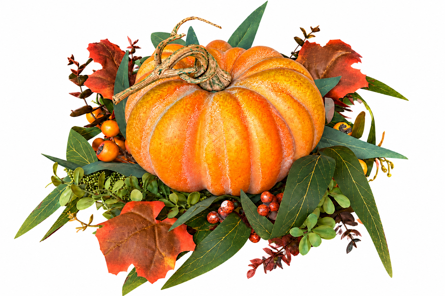 Mixed Fall Pumpkin Centerpiece-12" D