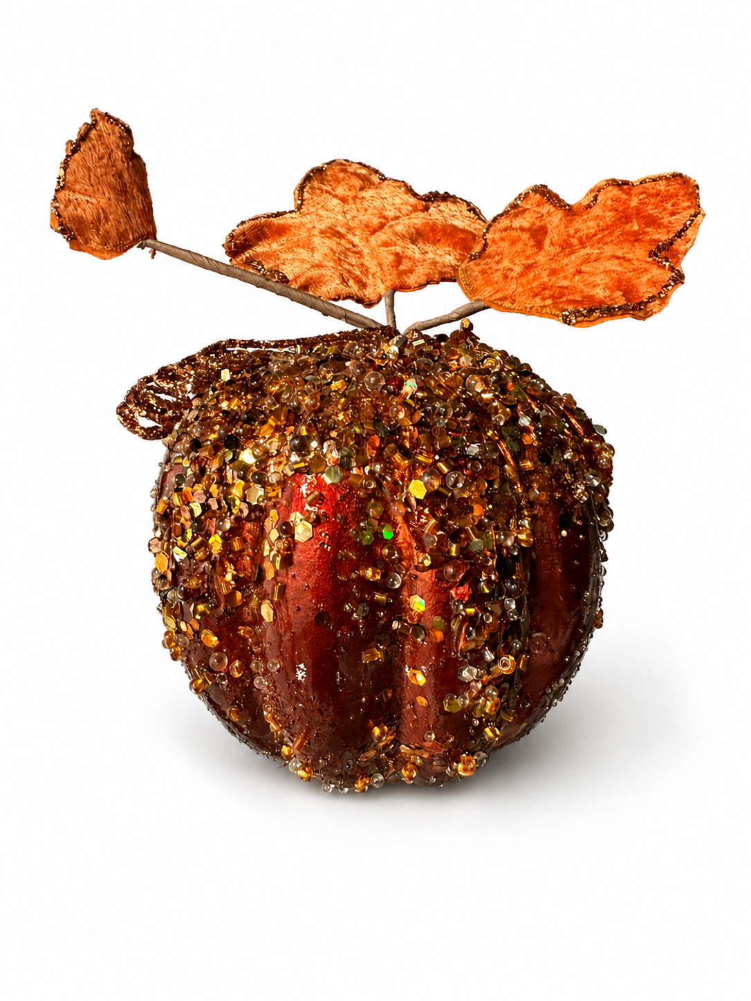 4" Jewel Encrusted Glitter Pumpkin