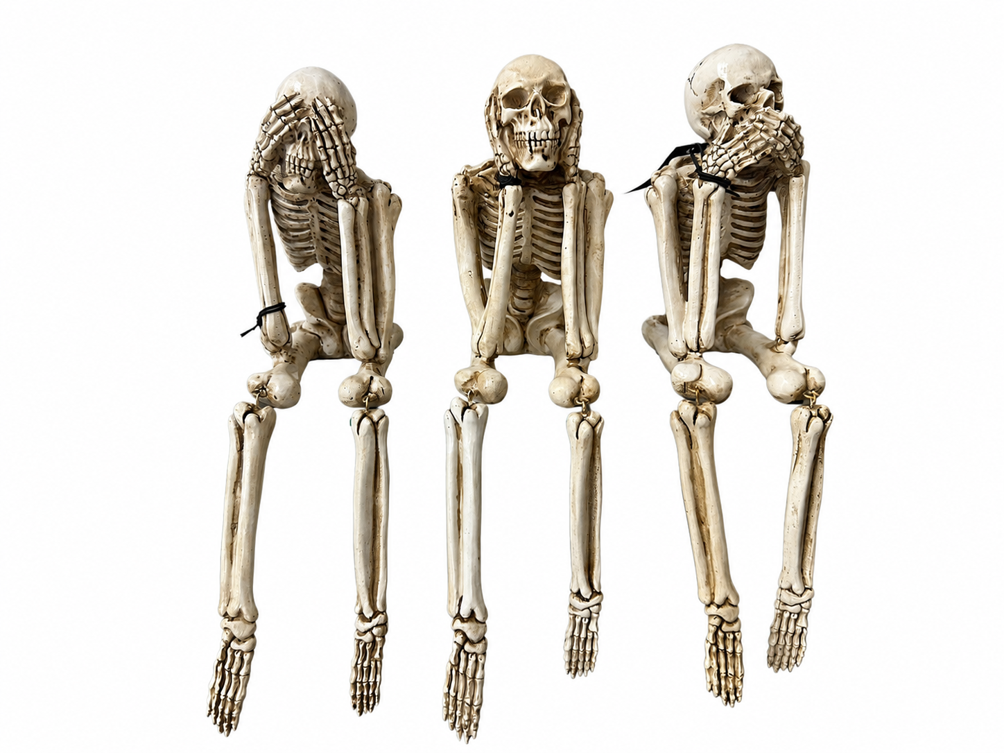 Hear No Evil, See No Evil, Speak No Evil Skeleton Trio-Set of 3-11" H