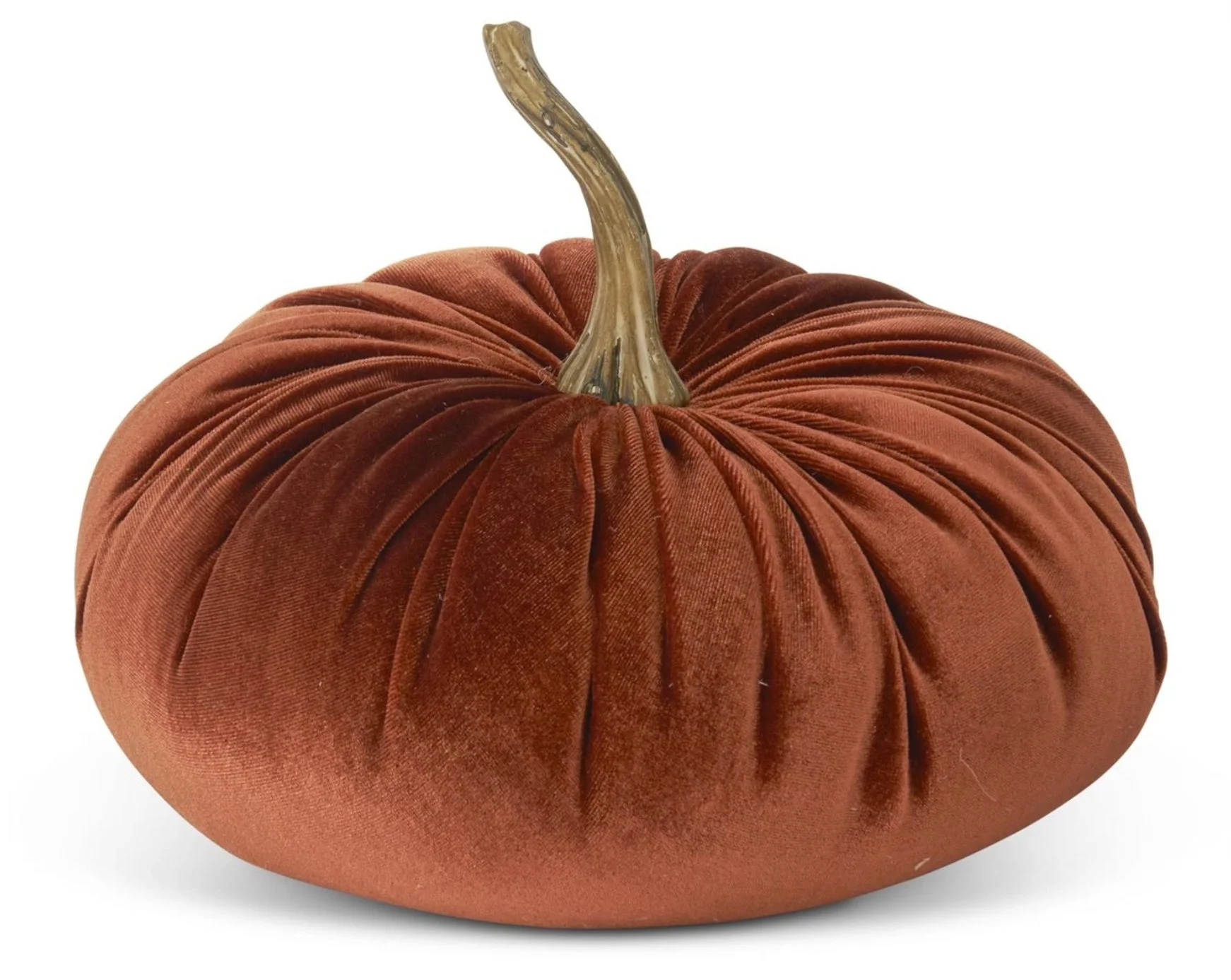 6.25" Velvet Stuffed Pumpkin RUST