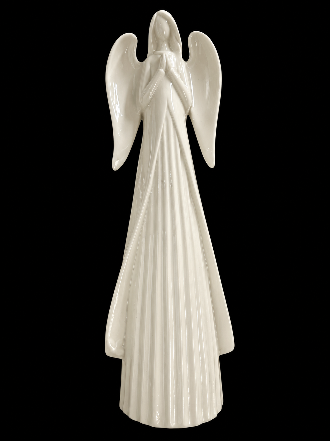 13.75" White Porcelain Praying Angel