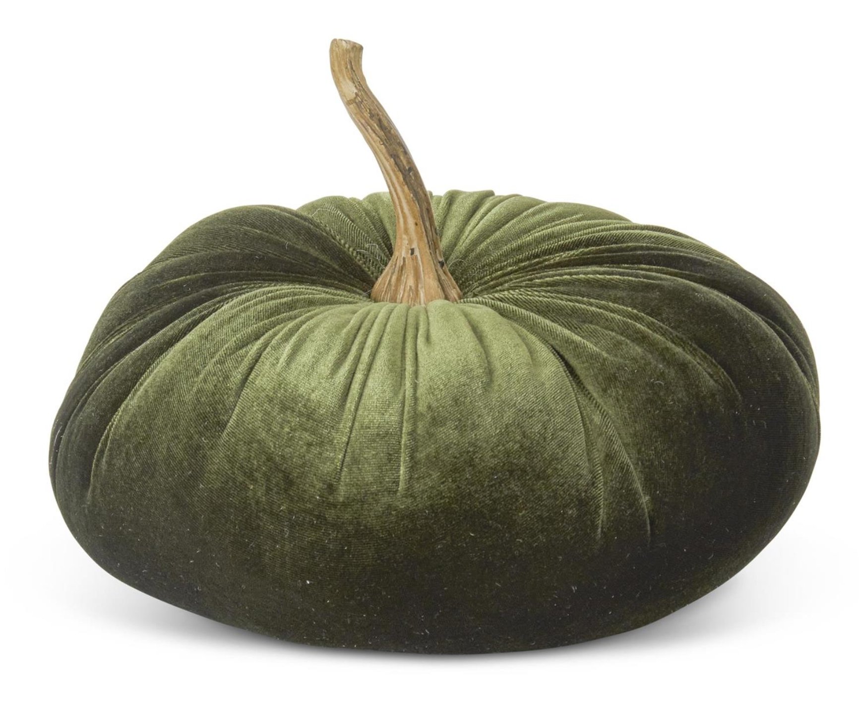 6.25" Velvet Stuffed Pumpkin GREEN