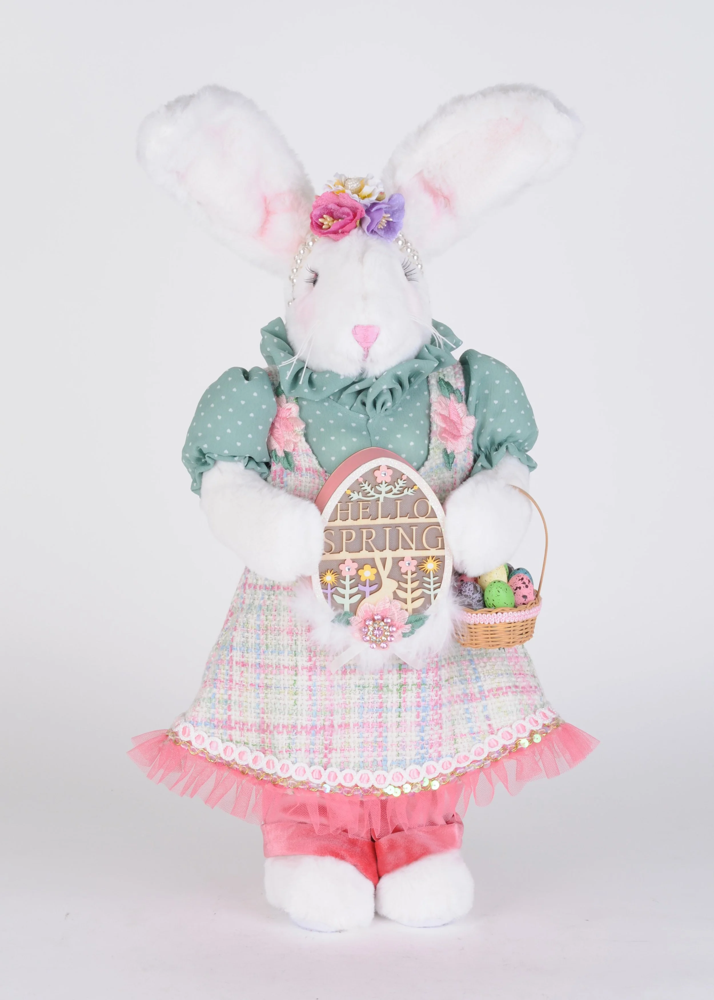 Lighted Sage Bunny 23" H