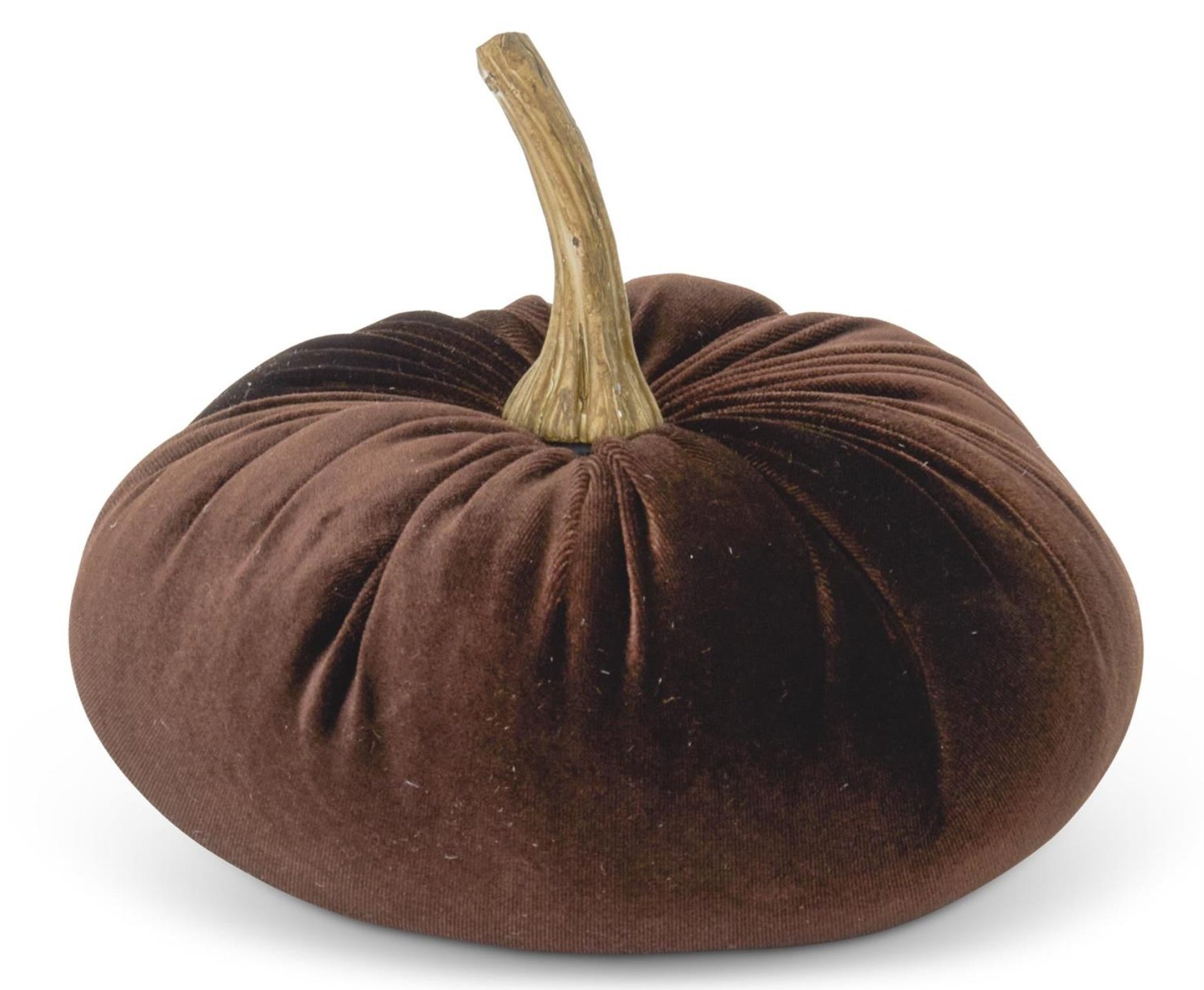 6.25" Velvet Stuffed Pumpkin CHOCOLATE