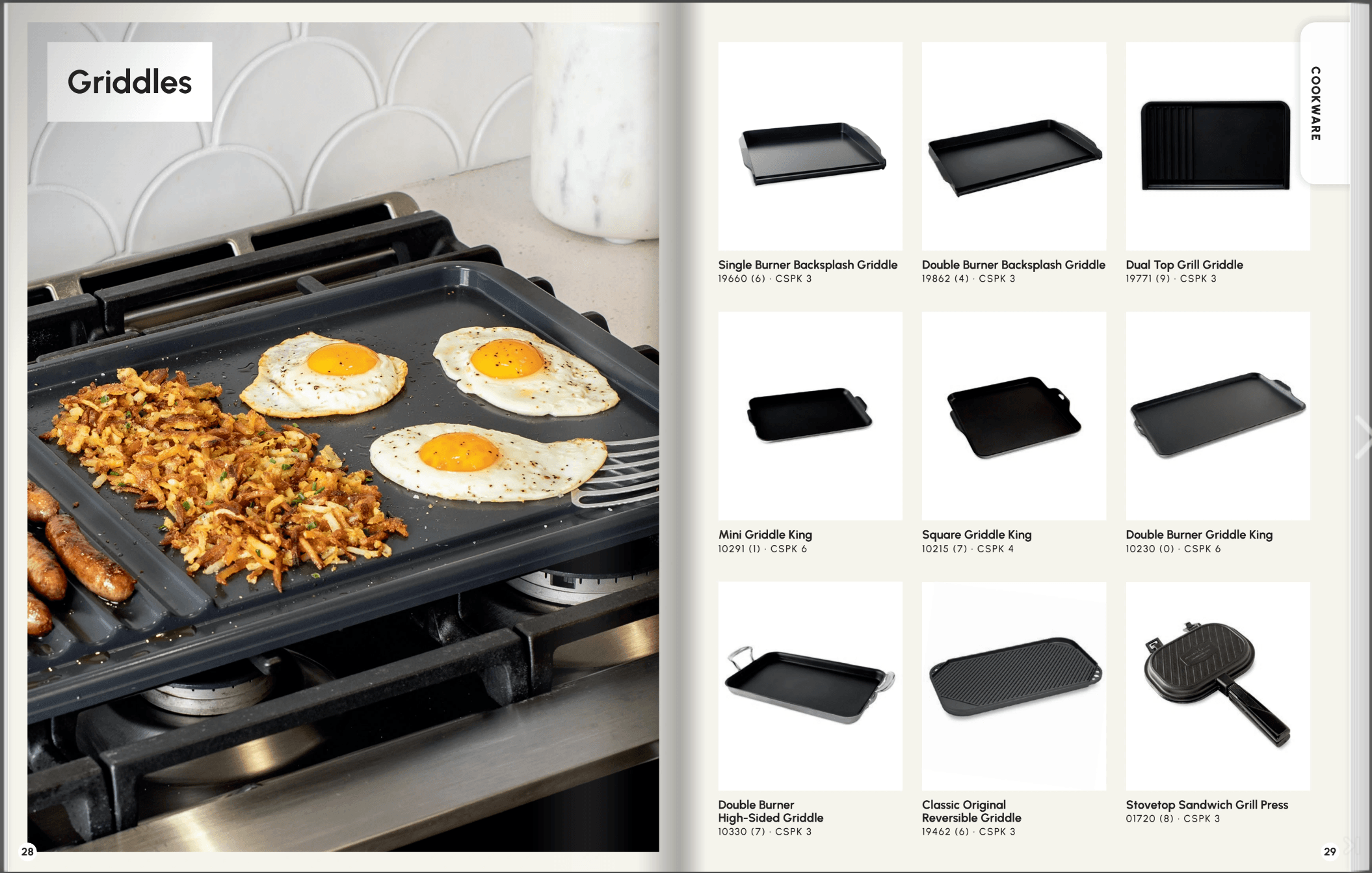 food styled on a griddle for an ad