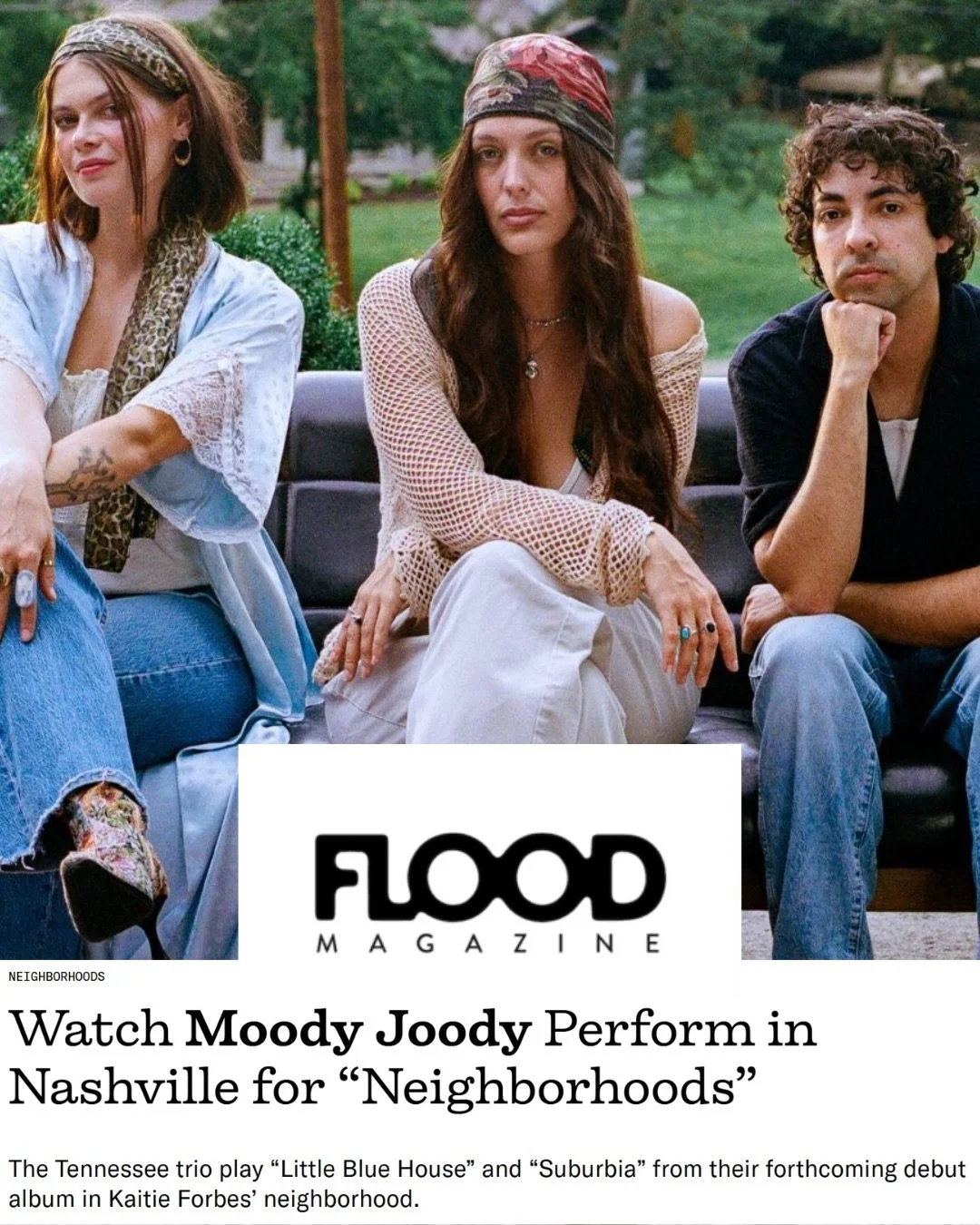 Watch @moodyjoodymusic perform "Little Blue House" and "Suburbia" for Flood Magazine's latest Neighborhoods session, filmed in their Nashville neighborhood and bringing the world of Plain Jane to life.  Watch the full session at f