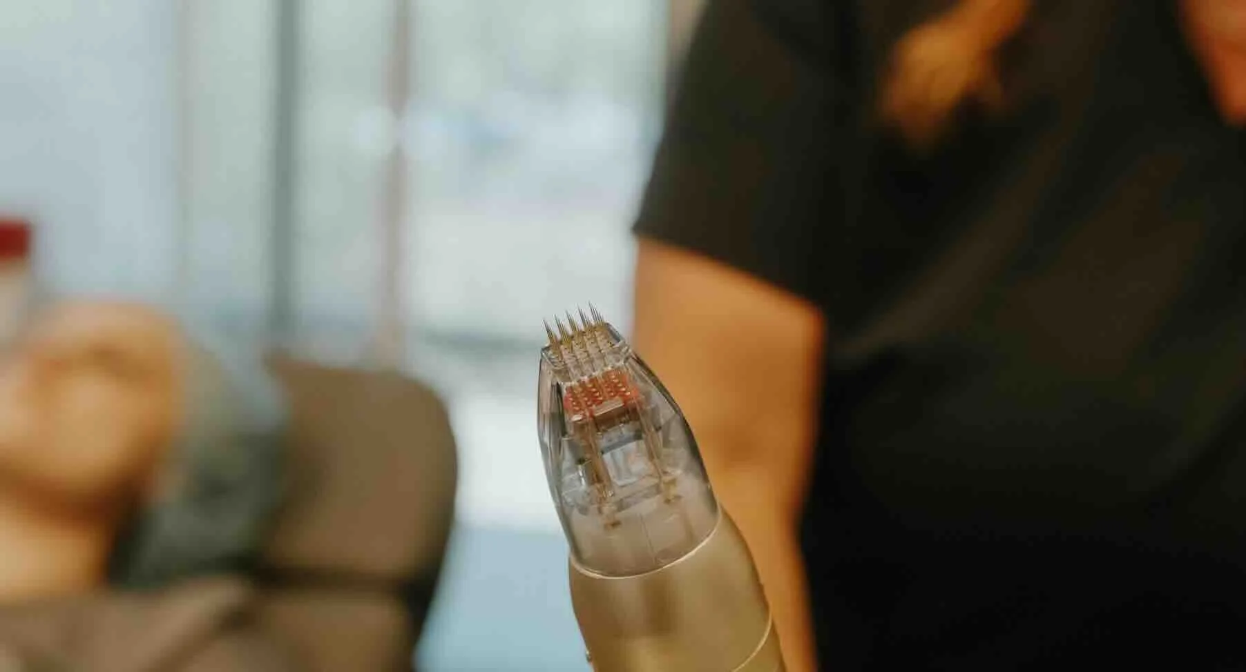 Patient undergoing a skin rejuvenation laser treatment to improve skin texture, reduce signs of aging, and promote a smoother, youthful complexion.