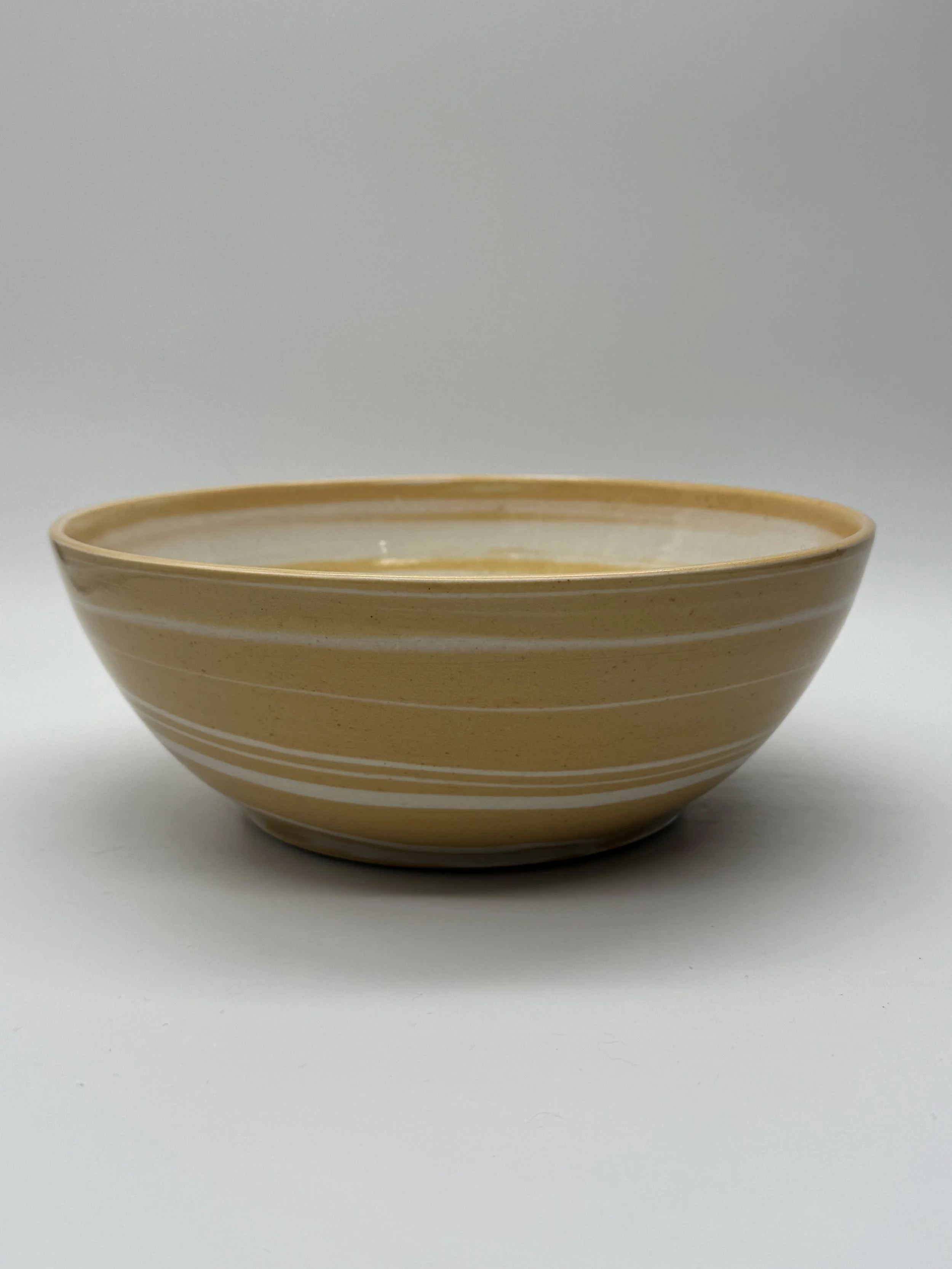 Anxiety Bowl — Mustard + White Stripes