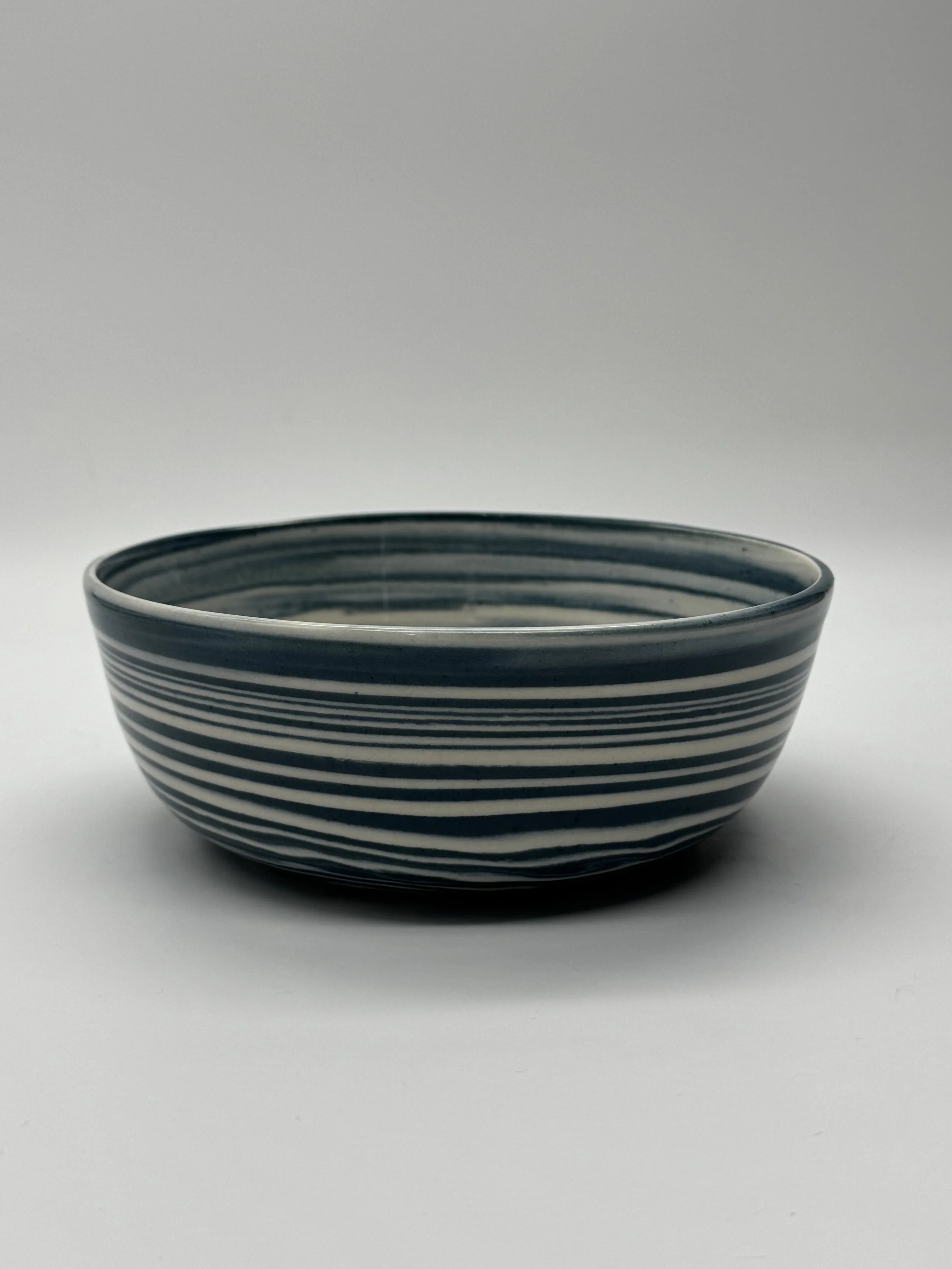 Anxiety Bowl — Blue + Cream Stripes