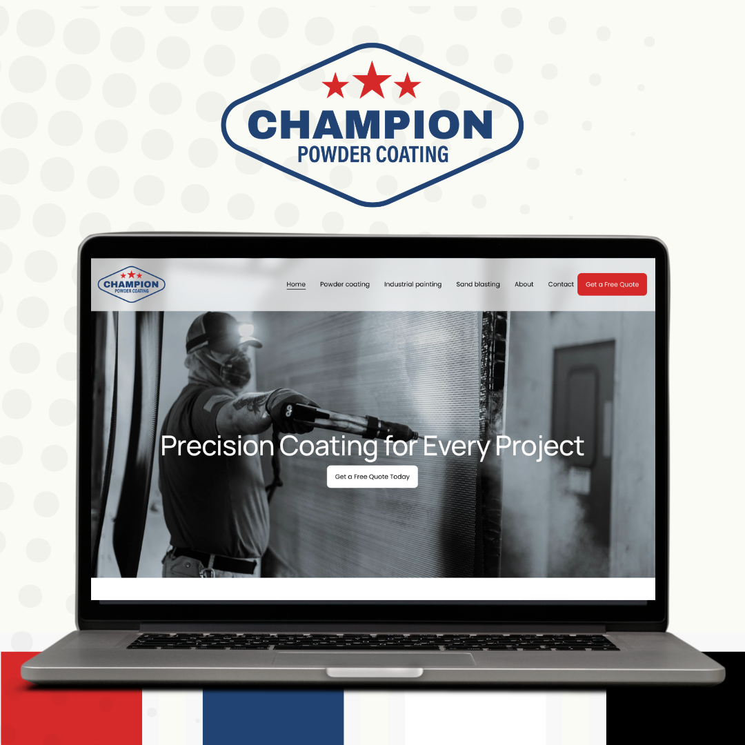 Champion Powder Coating Branding, Business Photography, and Website Design