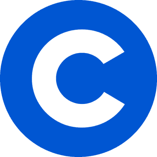 Blue circle with a white letter 'C' in the center.