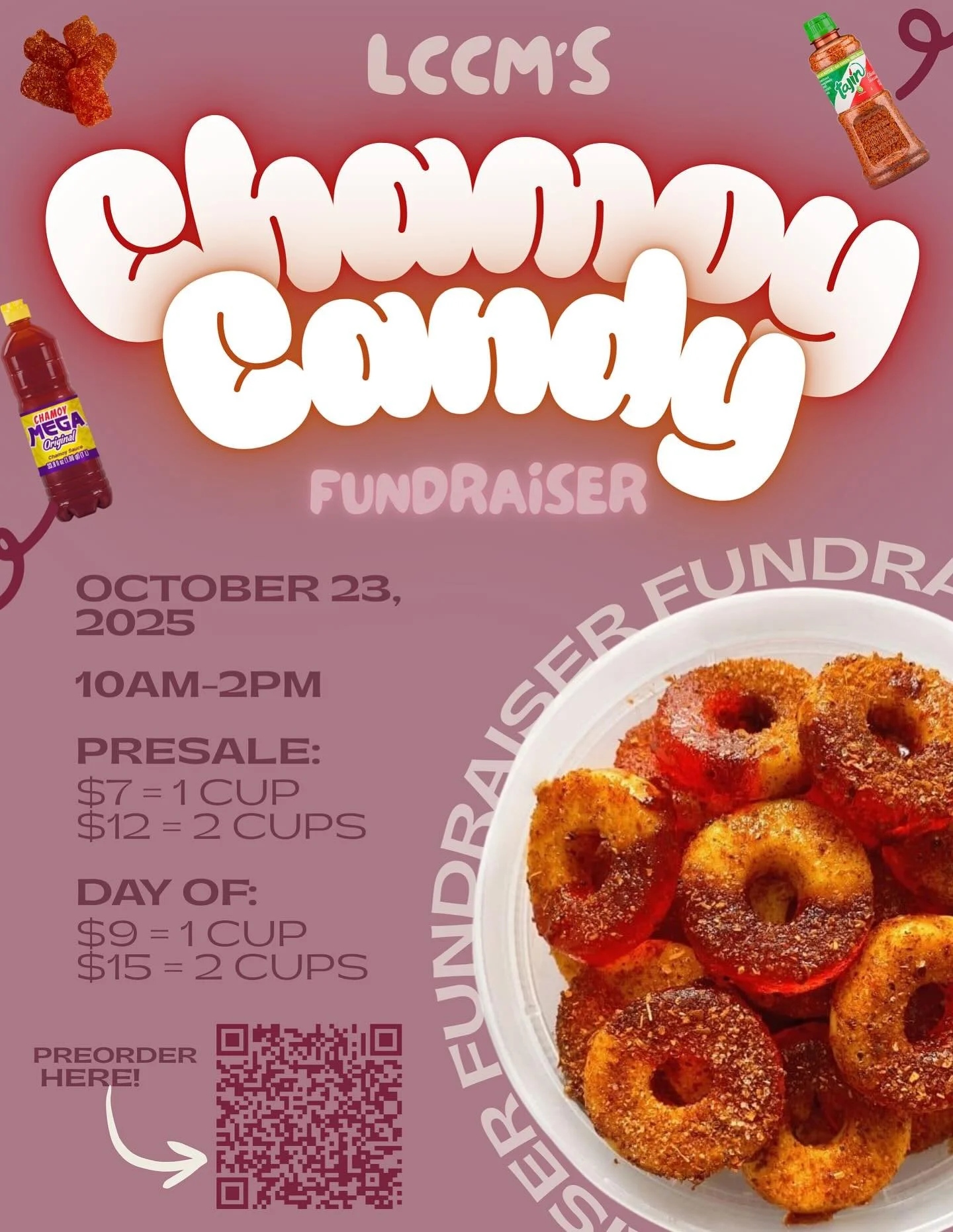 ❤️&zwj;🔥 LCCM CHAMOY CANDY  FUNDRAISER ❤️&zwj;🔥 

Week 4 is around the corner, get a treat to get you through midterms week! 🍓🌶️ Catch LCCM on BRUINWALK next Thursday 10/23 from 10am-2pm and enjoy some Chamoy Candies while supporting our projects