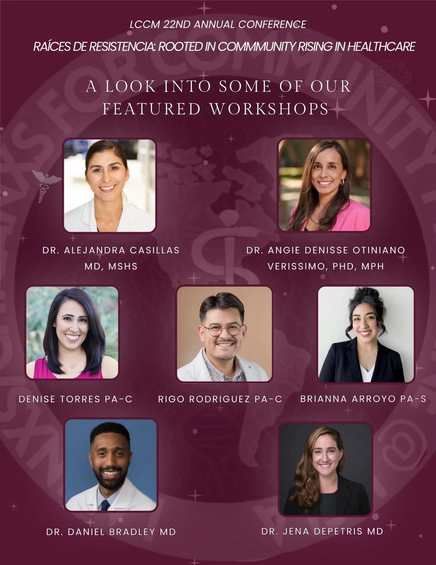 🌟 Spotlight on our workshop presenters 
These incredible professionals are sharing their journeys, expertise, and advice to help you navigate your path in healthcare. This is your chance to connect, learn, and grow with leaders in the field.