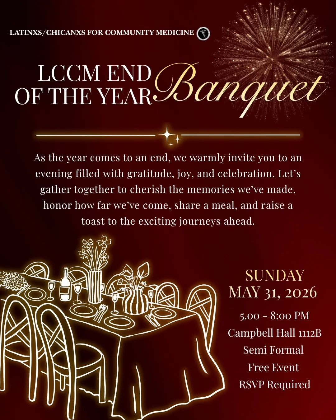 ✨🍷 LCCM END OF THE YEAR BANQUET 2026🍷✨

As the year comes to an end, we invite you all to join us for a very special evening celebrating the memories, growth, community, and accomplishments we&rsquo;ve shared throughout this year 🤍

This year has 