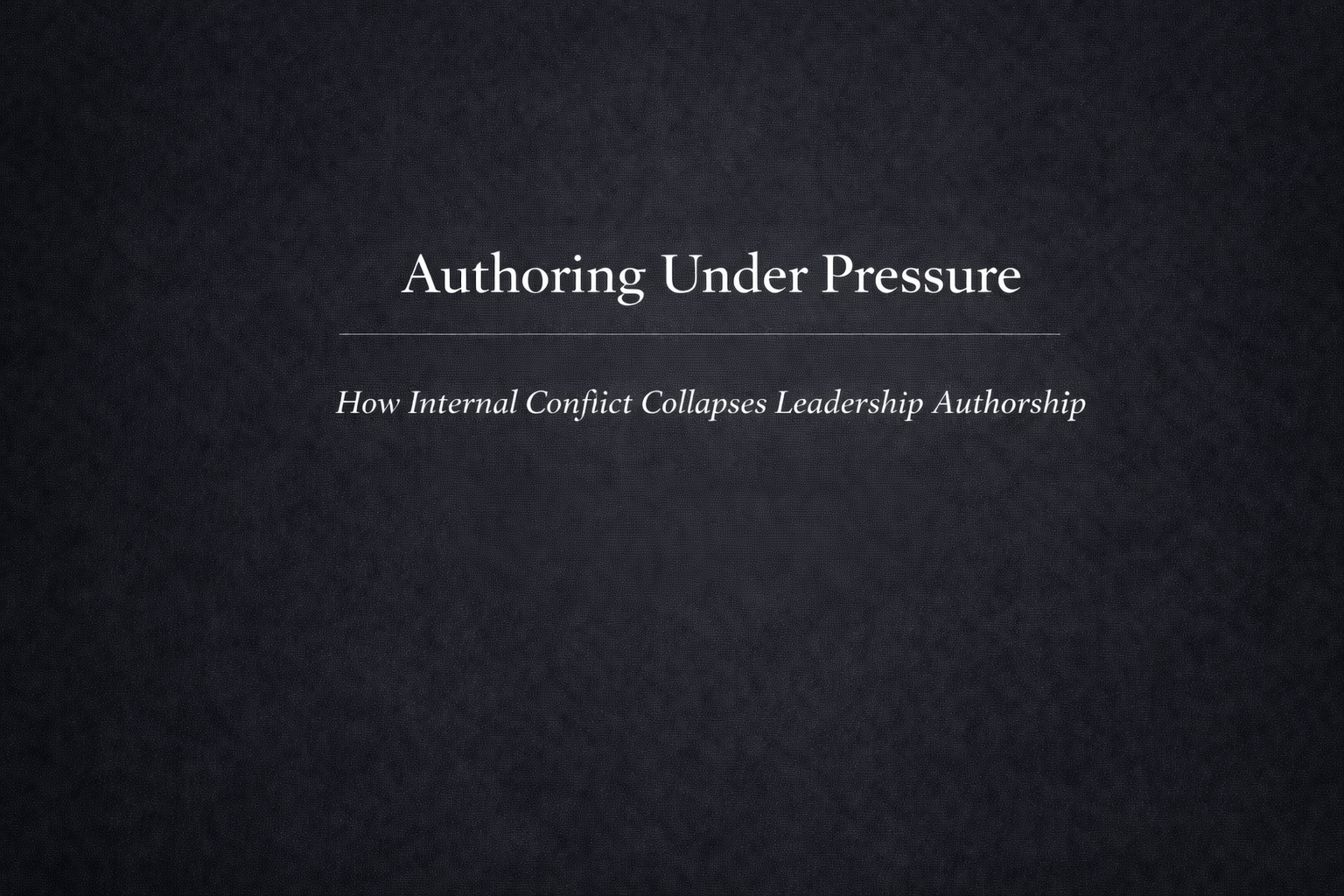 Authoring Under Pressure
