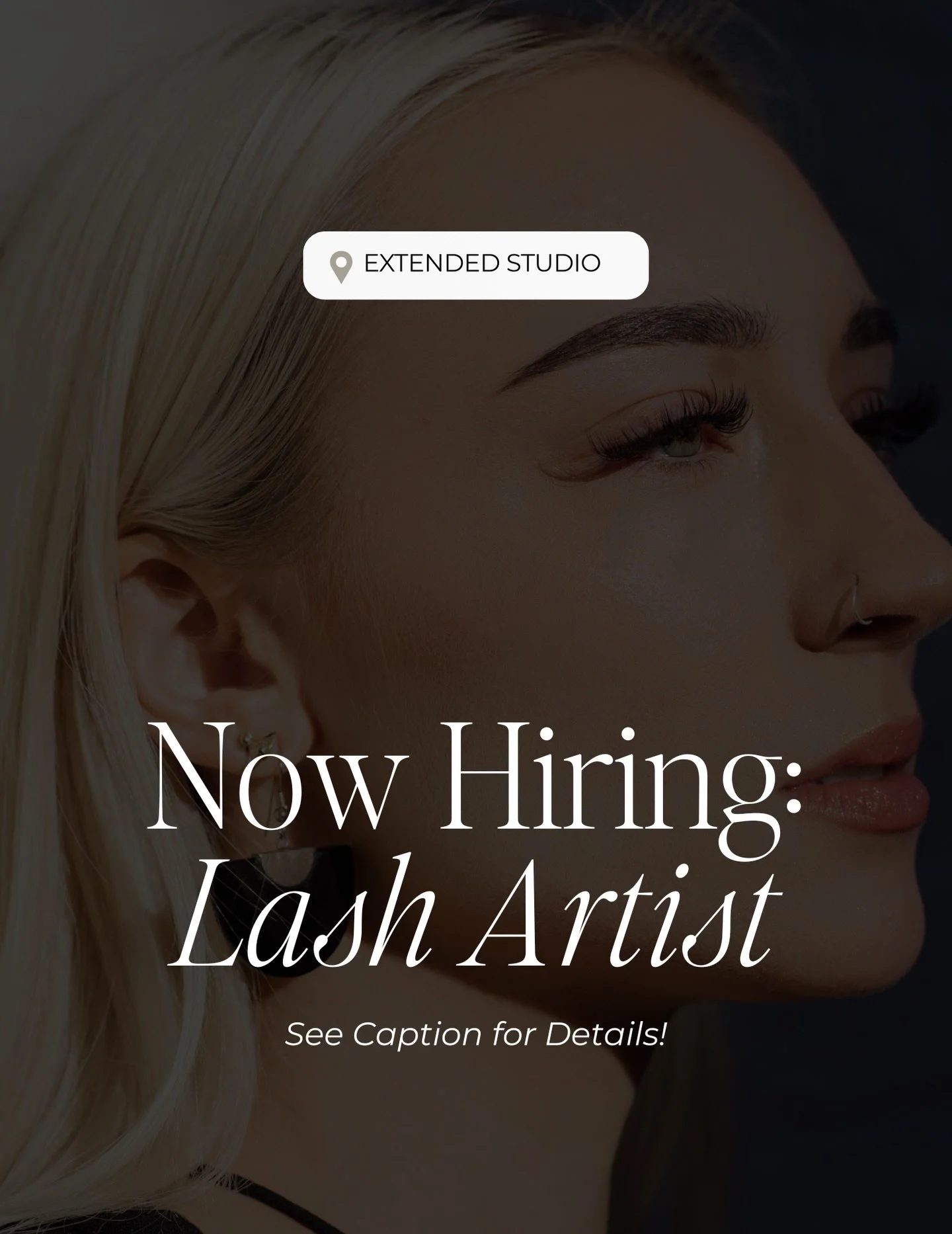 We&rsquo;re Hiring!! ✨🖤 Extended Studio is growing, and we&rsquo;re looking for a talented Lash Artist to join our team.

Our studio was built on creating a warm, welcoming space where clients feel at home and artists feel supported. If you&rsquo;re