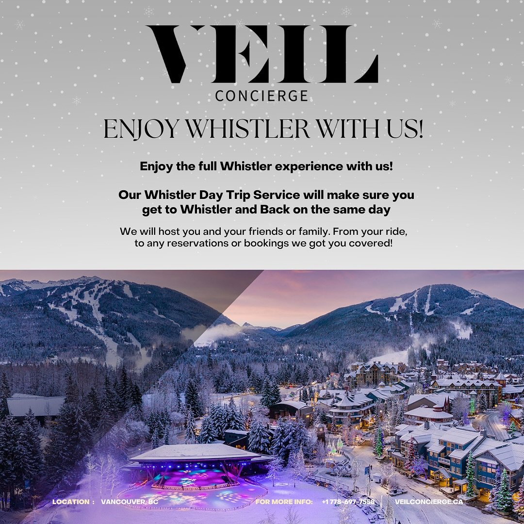 With ski and snowboard season in full swing, why stress about driving through snowy hills or arranging rides?
At Veil Concierge, we provide a complete Whistler experience—from pick-up and drop-off to securing reservations at Whistler’s m