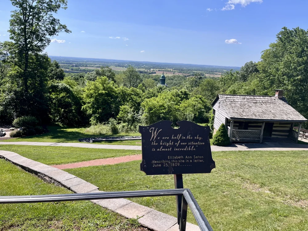 View into the valley from St. Mary's Mountain on a clear, sunny day