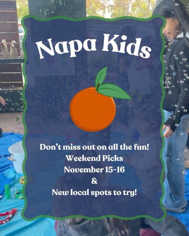 Napa Kids Weekend Picks!

🎶 MusicTime at the American Canyon Library @napafest  📚 Read with a Ranger @napacountylibrary  🎨 Open House @nimbus_arts  🛝 Grand Opening of @littlehouseplaystudio  🍽️ Pop-ups, Dine &amp; Donate, and Sunday Series @juni