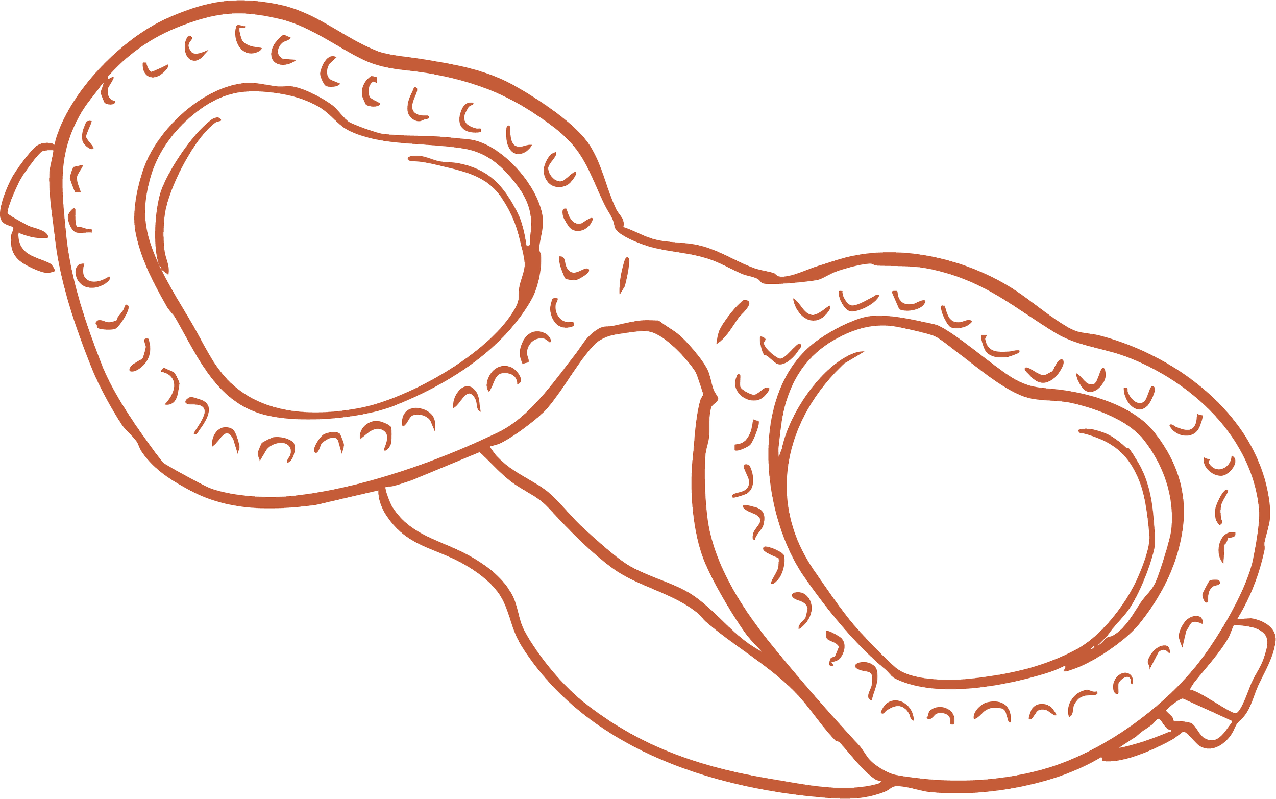Line drawing of swim goggles in the shape of a heart. for survival swim lessons in Las Vegas
