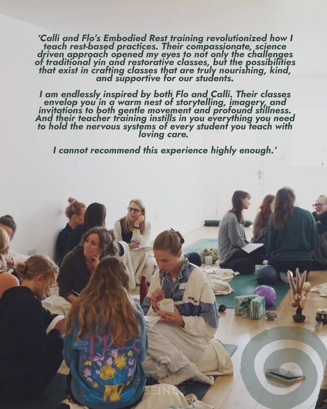 Embodied Rest was created from a desire to move beyond the idea that rest simply means being still, and towards a more nuanced understanding of nervous system regulation, embodiment &amp; movement.

In this training, we explore things like:
🌀 unders