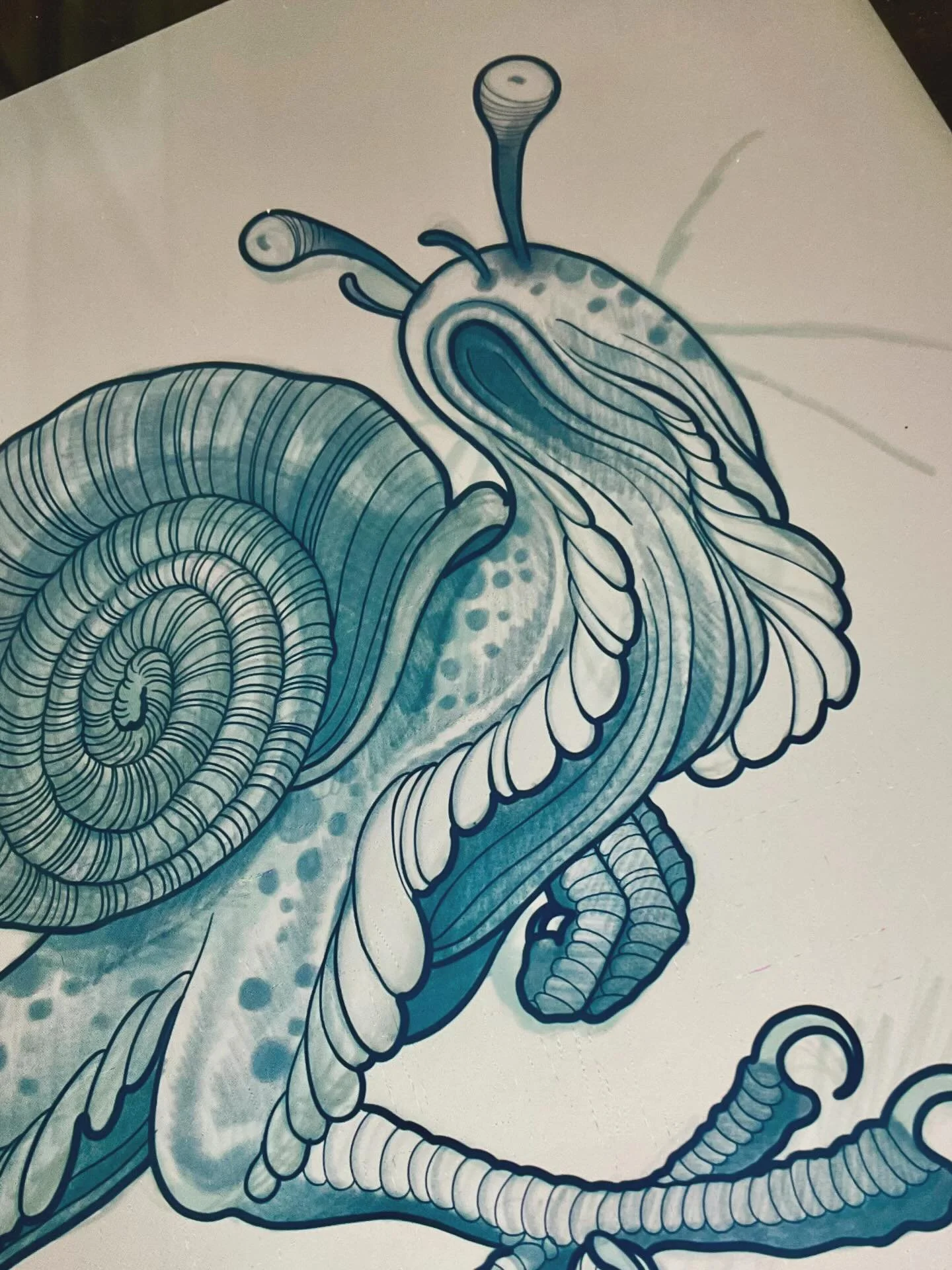 Moving at a snails pace .Design up for grabs @1853tattoo 

#neotraditionaltattoo #drawing #oamaru #oamarutattoo
