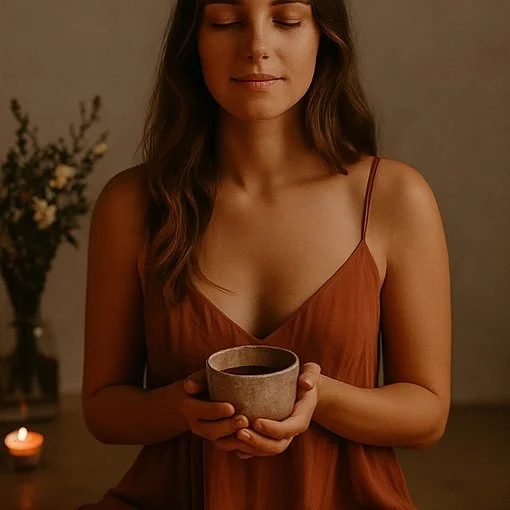 Cacao moment drinking cacao ceremony serene