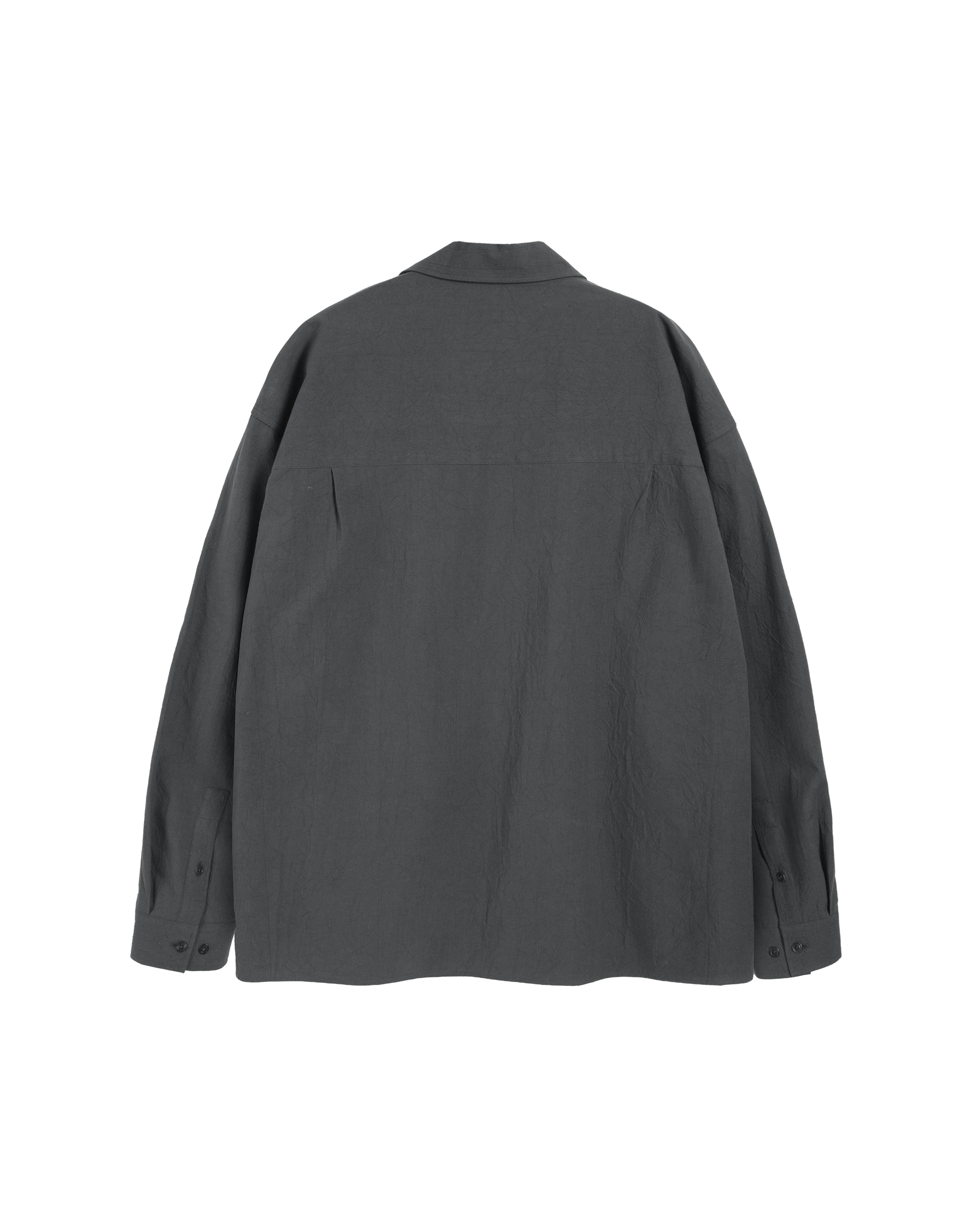 YMC Cuban collar shirt grey detail
