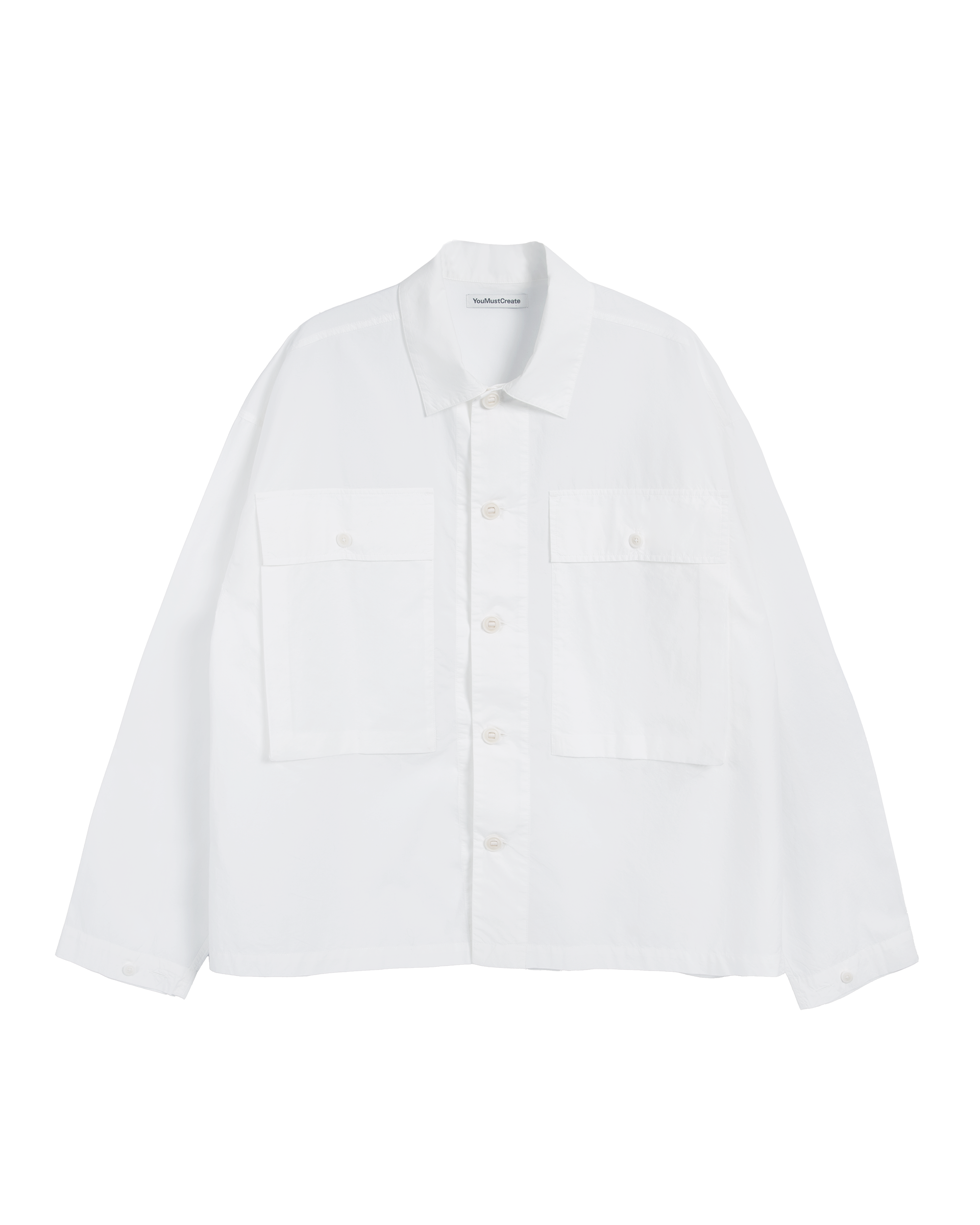 YMC Military Shirt White front view