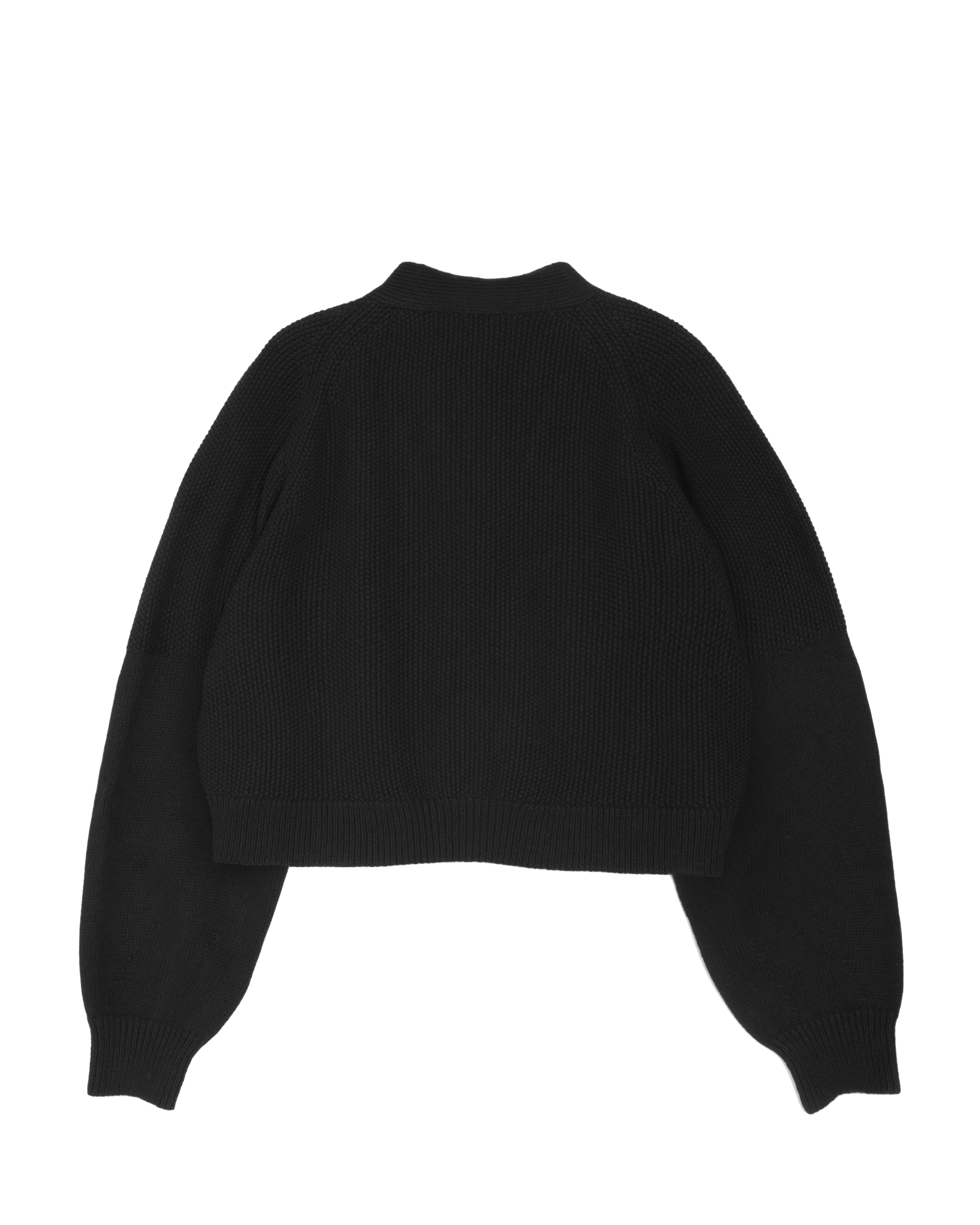 YMC Computer Cardigan Black women’s wool cardigan back view