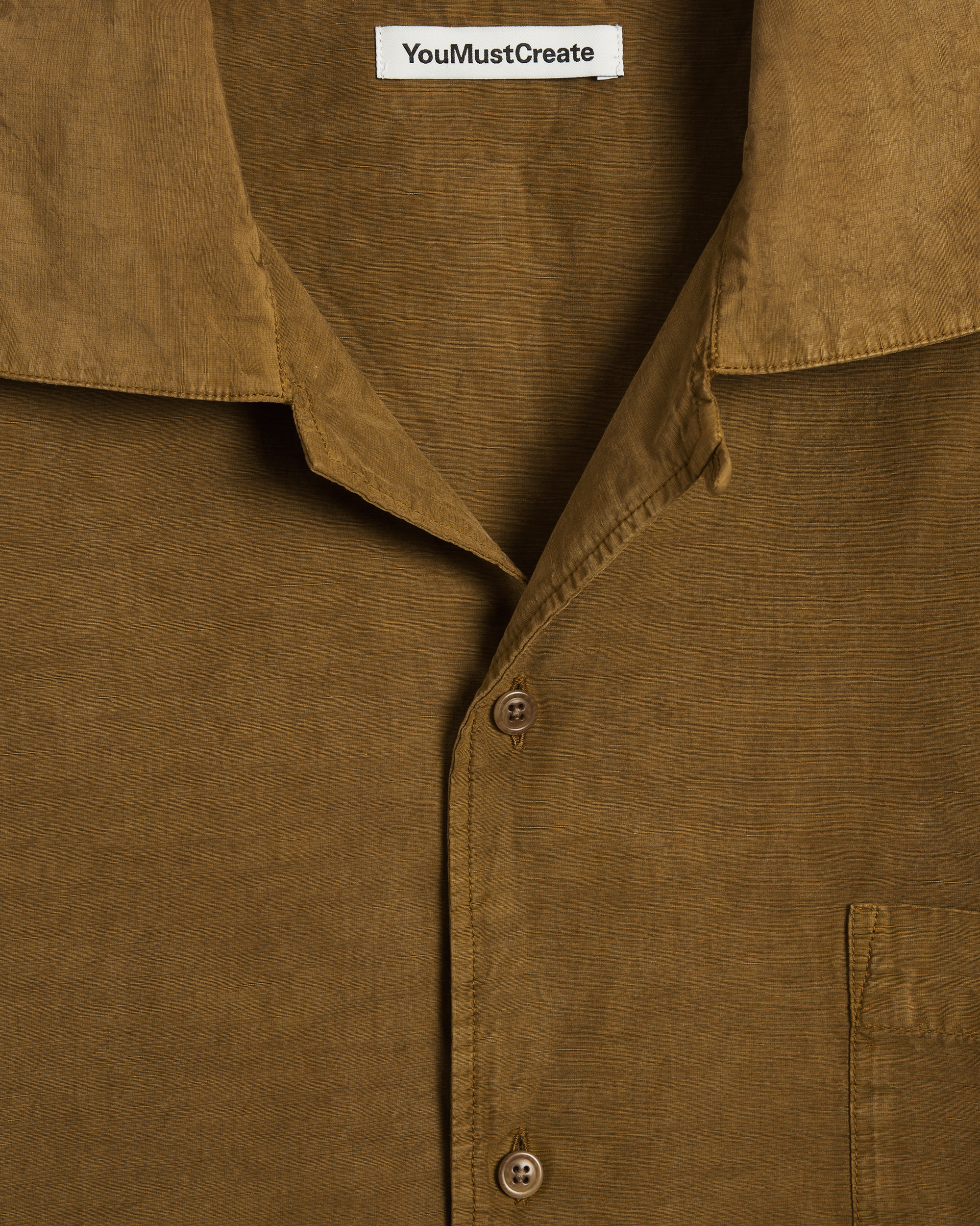 Orange YMC shirt button-down detail