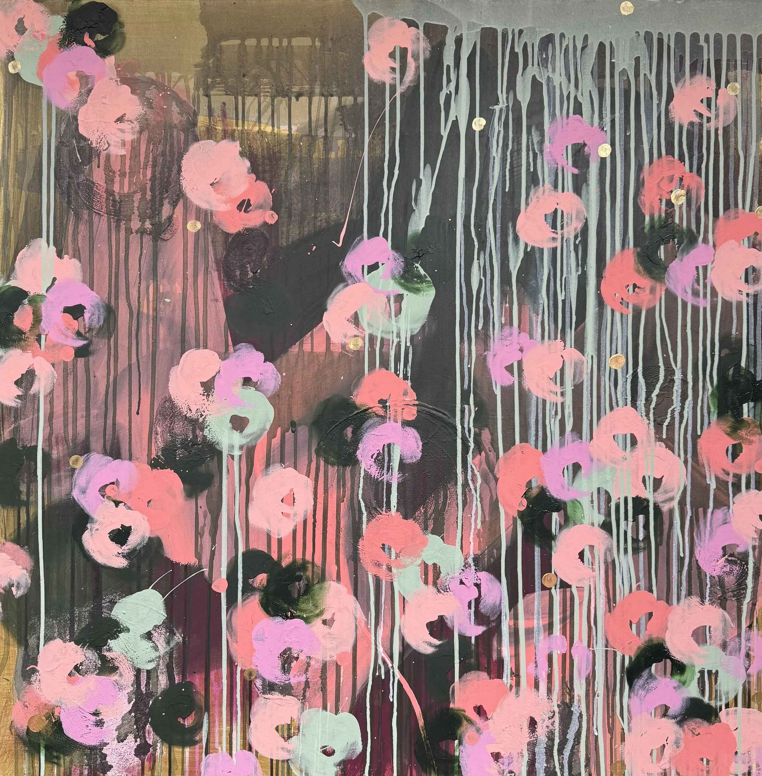 Auren | 90 / 90 cms, house paint on deep edge canvas