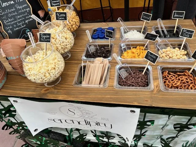 Moana themed popcorn cart full service