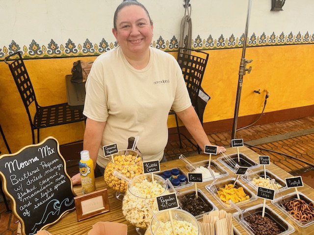 Moana themed popcorn cart full service