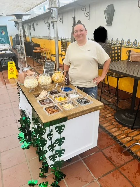 Moana themed popcorn cart full service