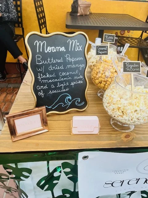 Moana themed popcorn cart full service