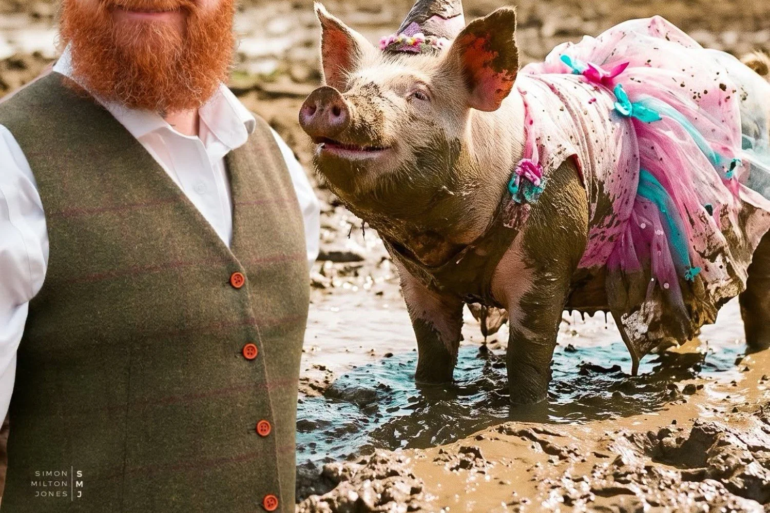 Gratitude is a pig in a party frock