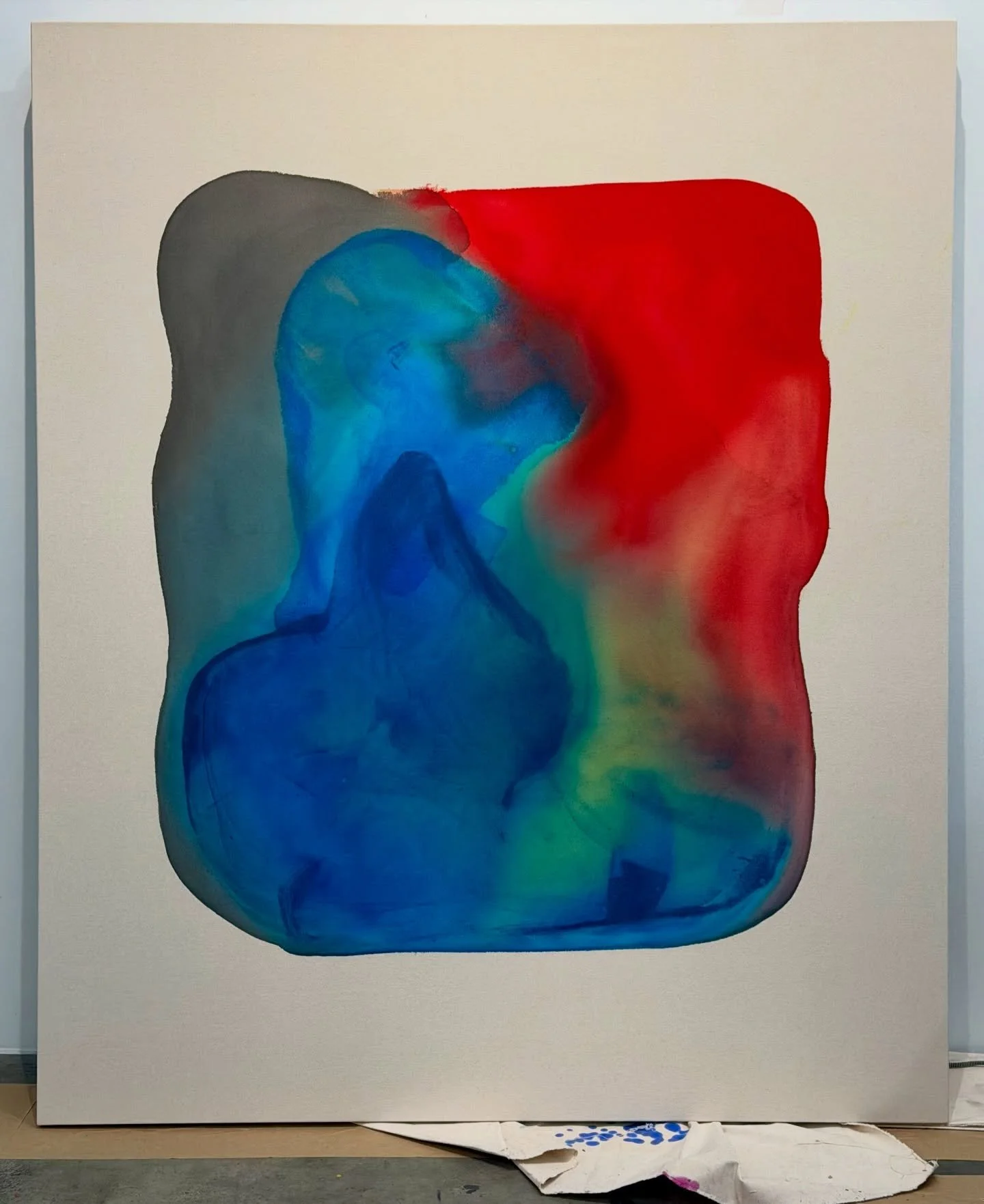 New work. 
72&rdquo;x60&rdquo;
Acrylic on raw canvas. 
Available.