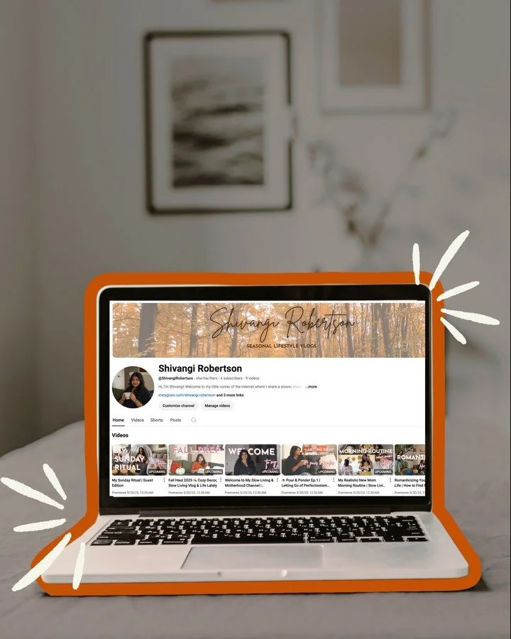 ✨ WE ARE LIVE! ✨
On my birthday, I&rsquo;m launching something I&rsquo;ve been dreaming about for years &mdash; a YouTube channel under my name, Shivangi Robertson!

This cozy little corner is all about slow living, new motherhood, everyday rituals, 