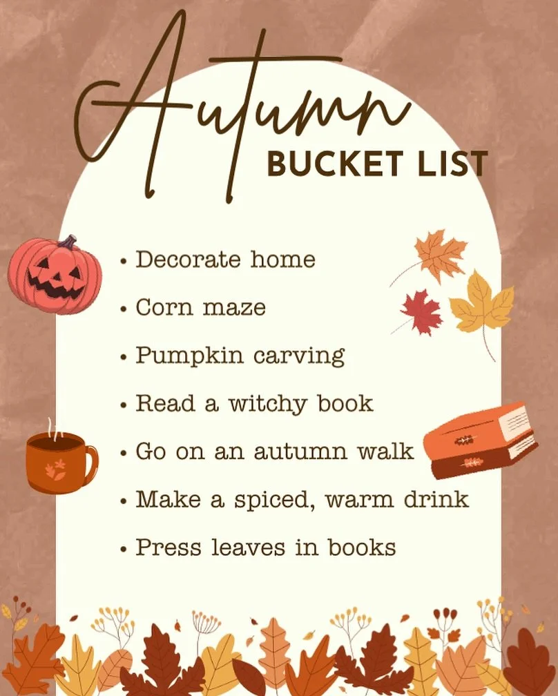 Slowtober is officially here 🍁 and I couldn&rsquo;t resist making a little Autumn Bucket List to soak up every magical, cozy moment this season. From corn mazes to pumpkin carving, spiced warm drinks to pressing leaves in books &mdash; it&rsquo;s al