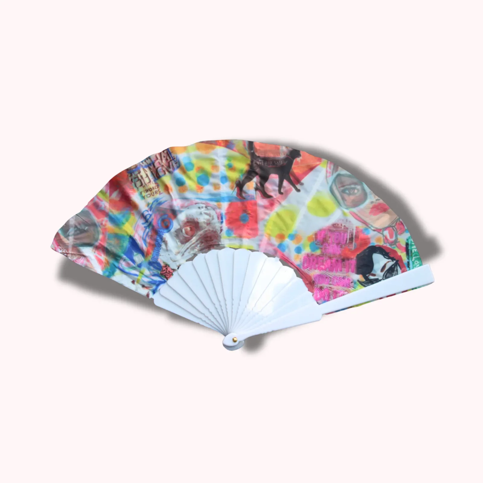 Lux Kitty - 9" Mini Hand Fan