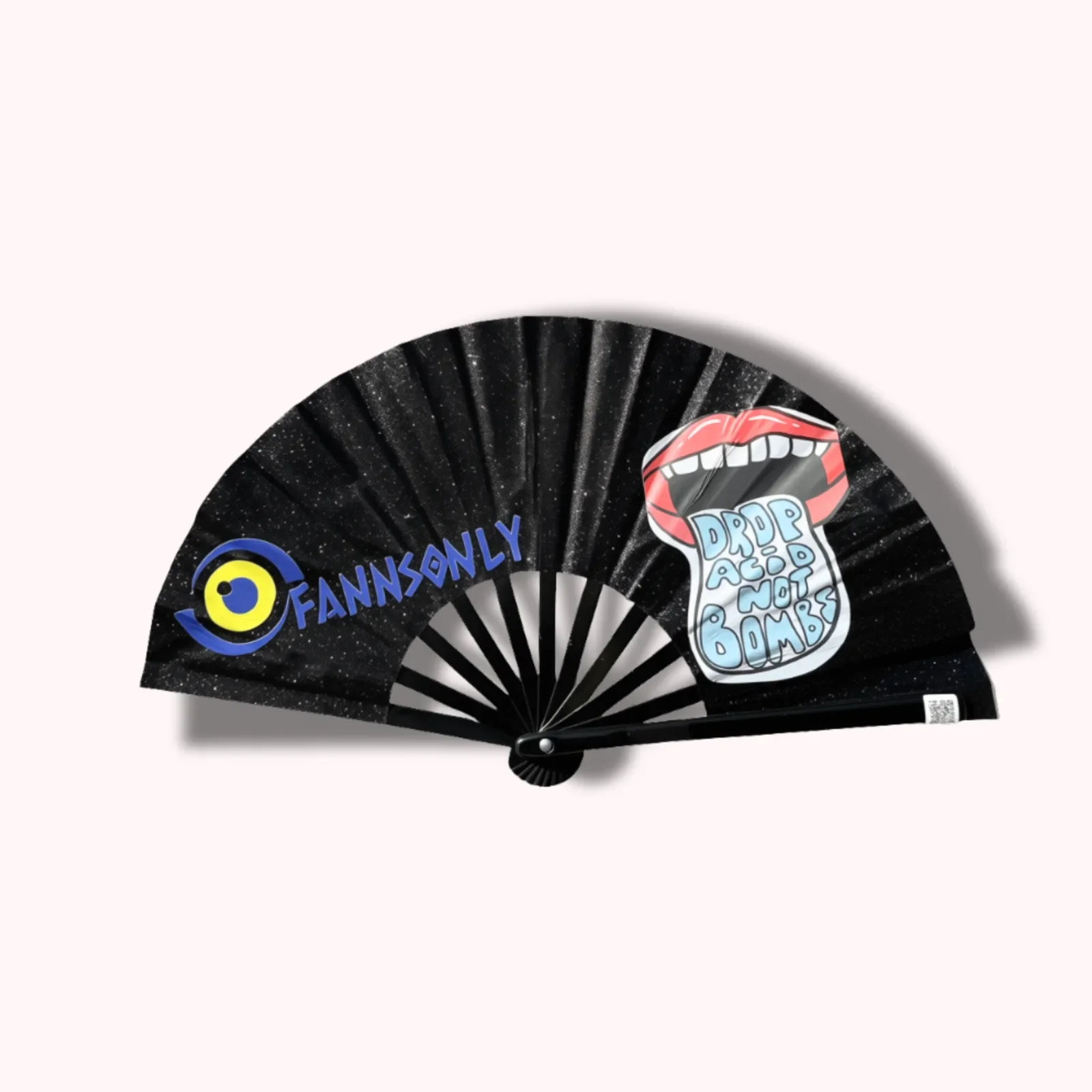 Drop Acid Not Bombs - 12" Rave Hand Fan
