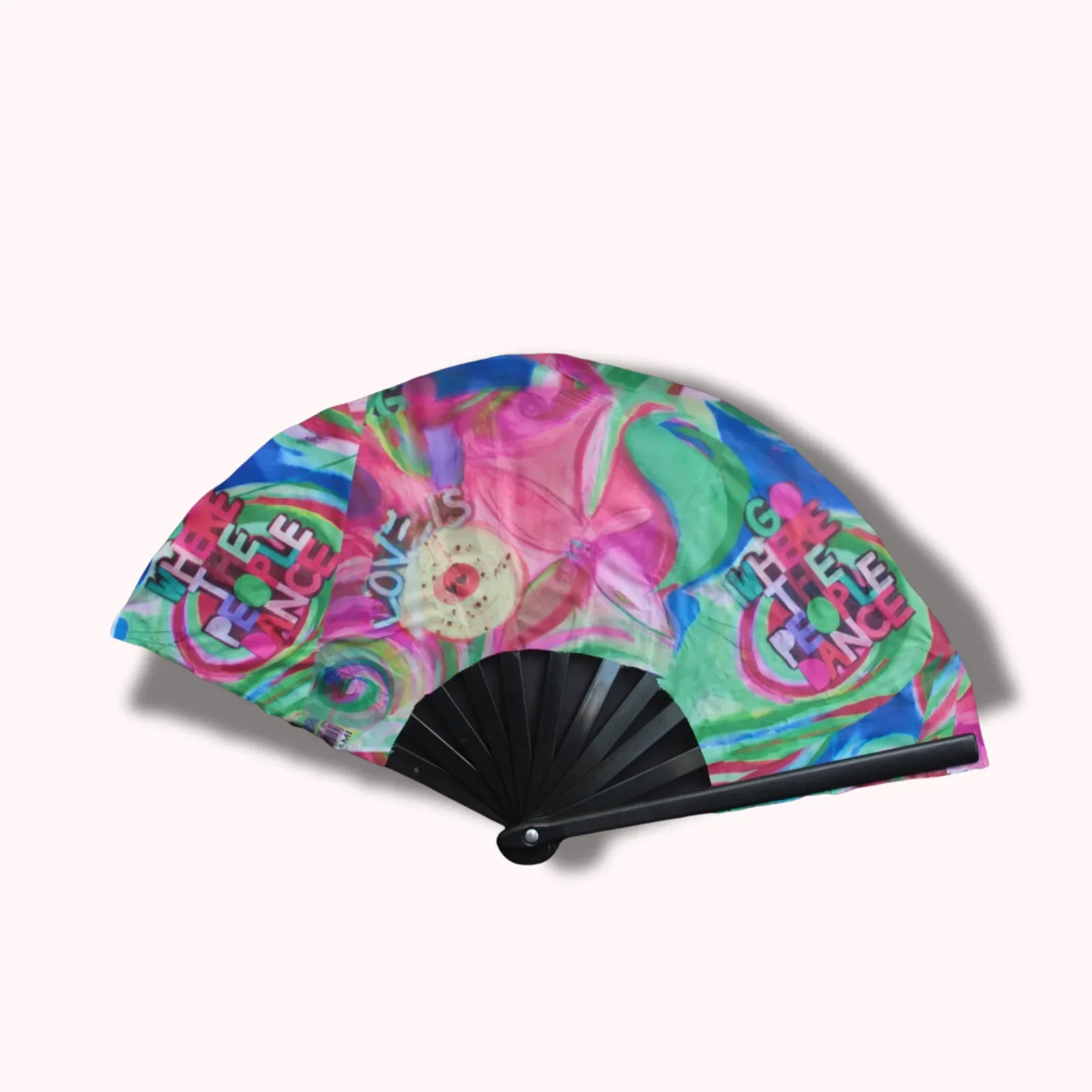 Love Is  - 9" Small Rave Hand Fan