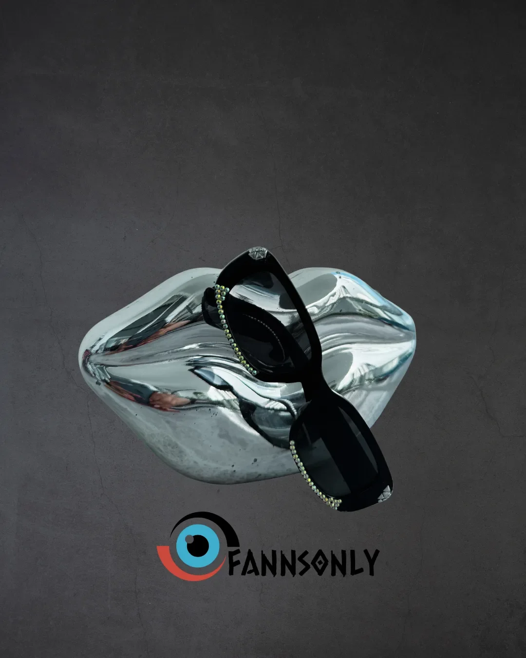 Electro Shades rave sunglasses, front view with Fanns0nly logo