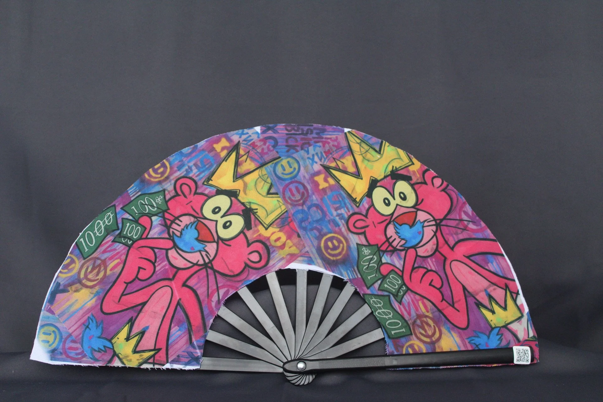 Graffiti Panther 12" Festival Hand Fan