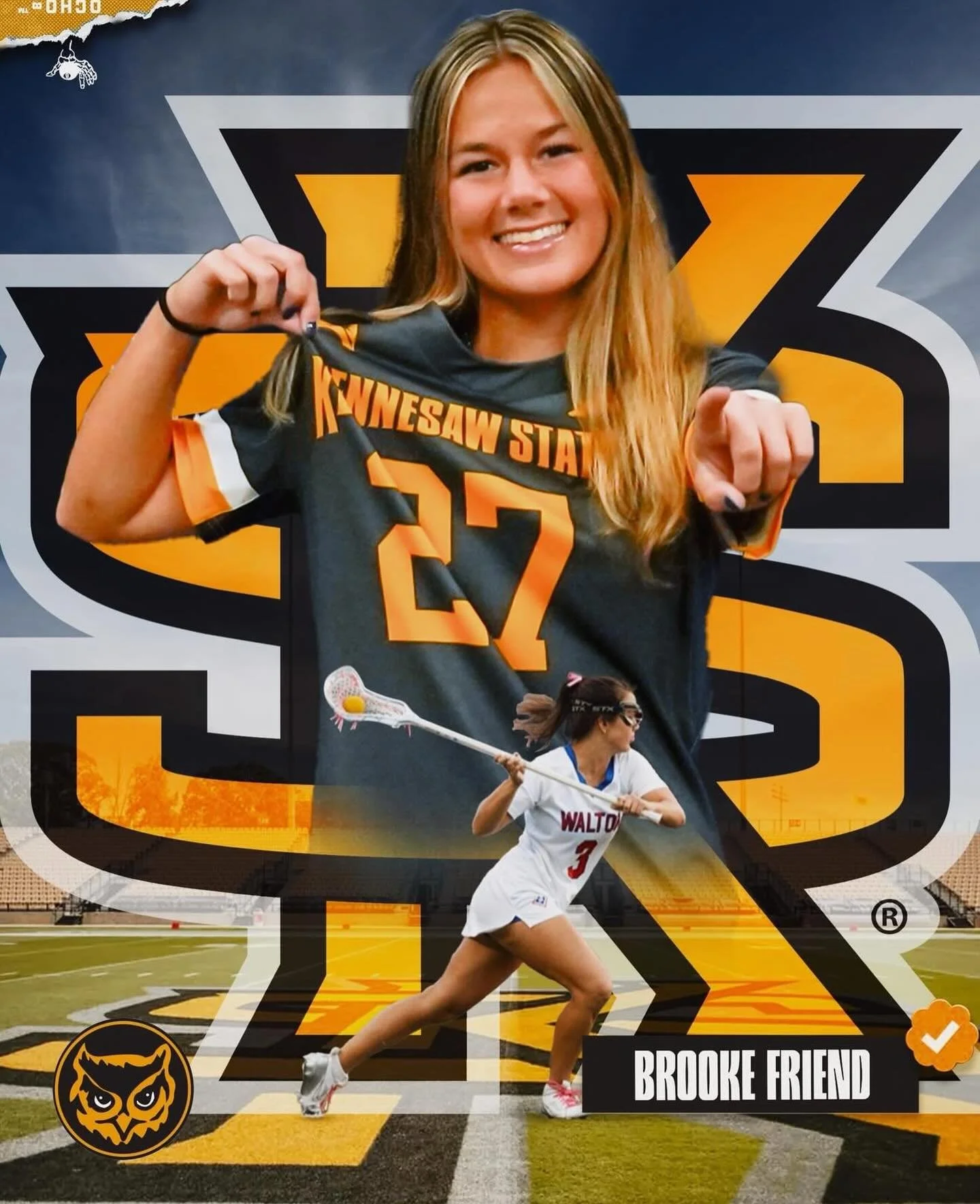 Congratulations to YJN 2027 midfielder, @brookefriend2027 on her verbal commitment to play D1 lacrosse at @ksuowlslax !! We&rsquo;re so proud of you and can&rsquo;t wait to see what you do in the future! 🐝
.
.
@yjn2027aa Mager @backofthecage @ilwome