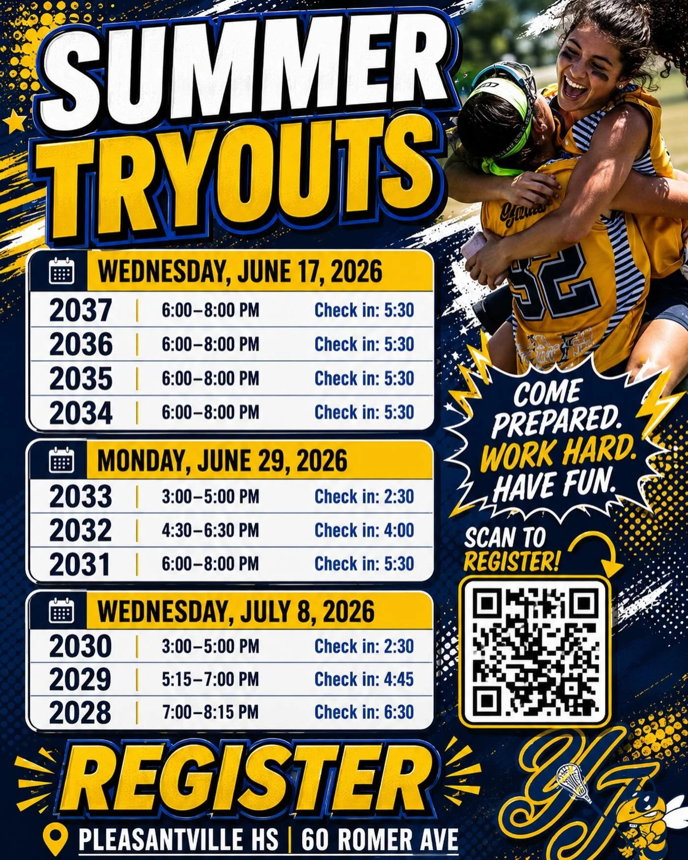 ☀️🥍 SUMMER TRYOUTS ARE ALMOST HERE !! 🐝🥍☀️

Ready to compete, grow, and be part of something special? Join Yellow Jackets North Lacrosse for our 2026 Summer Tryouts! 💙💛

🔥 High-level coaching
🔥 Competitive tournament teams
🔥 Player developmen
