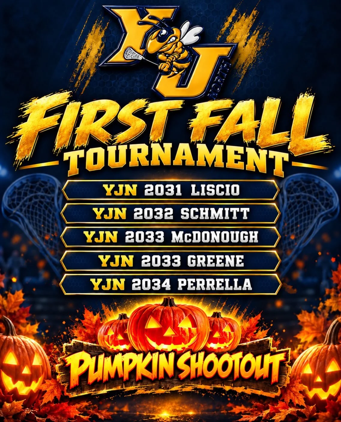 First fall tournament! Good luck to our YJ North teams competing this weekend at The Pumpkin Shootout!