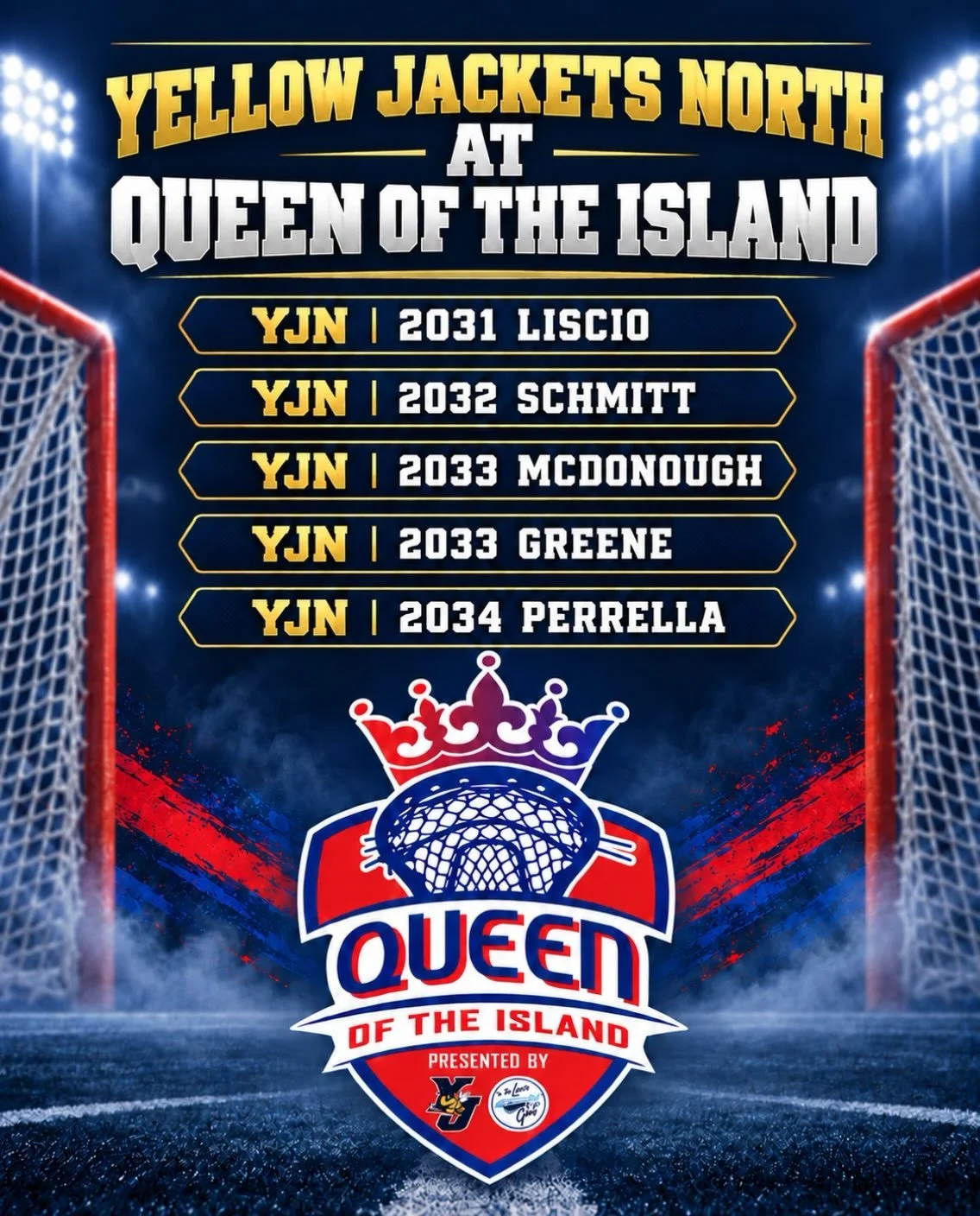 Good luck to our YJ North teams competing this weekend at Queen of the Island! 🐝