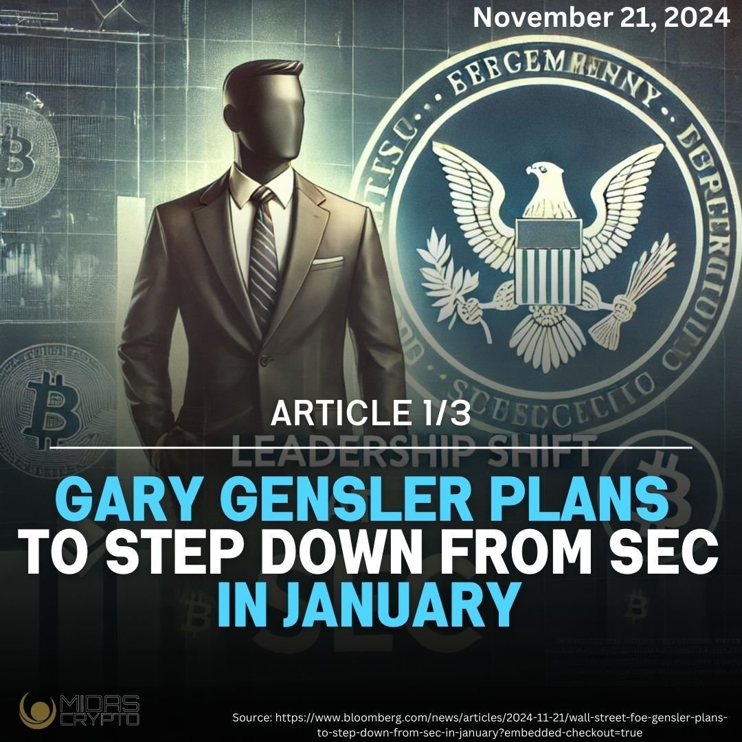 📰 Today's Crypto Highlights:

1️⃣ Gary Gensler to Step Down as SEC Chair - Leadership shift sparks debate on the future of crypto regulation.
2️⃣ Bitcoin Nears $100K! 🚀 - Investors are closely watching as BTC inches closer to a historic milestone.

